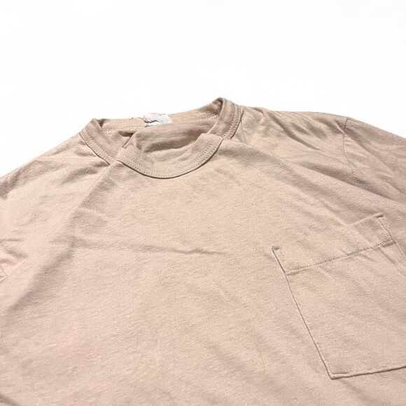 True Vintage Canadian Sportsman Tan Cream T Shirt Sz M Single Stitch - Picture 2 of 5